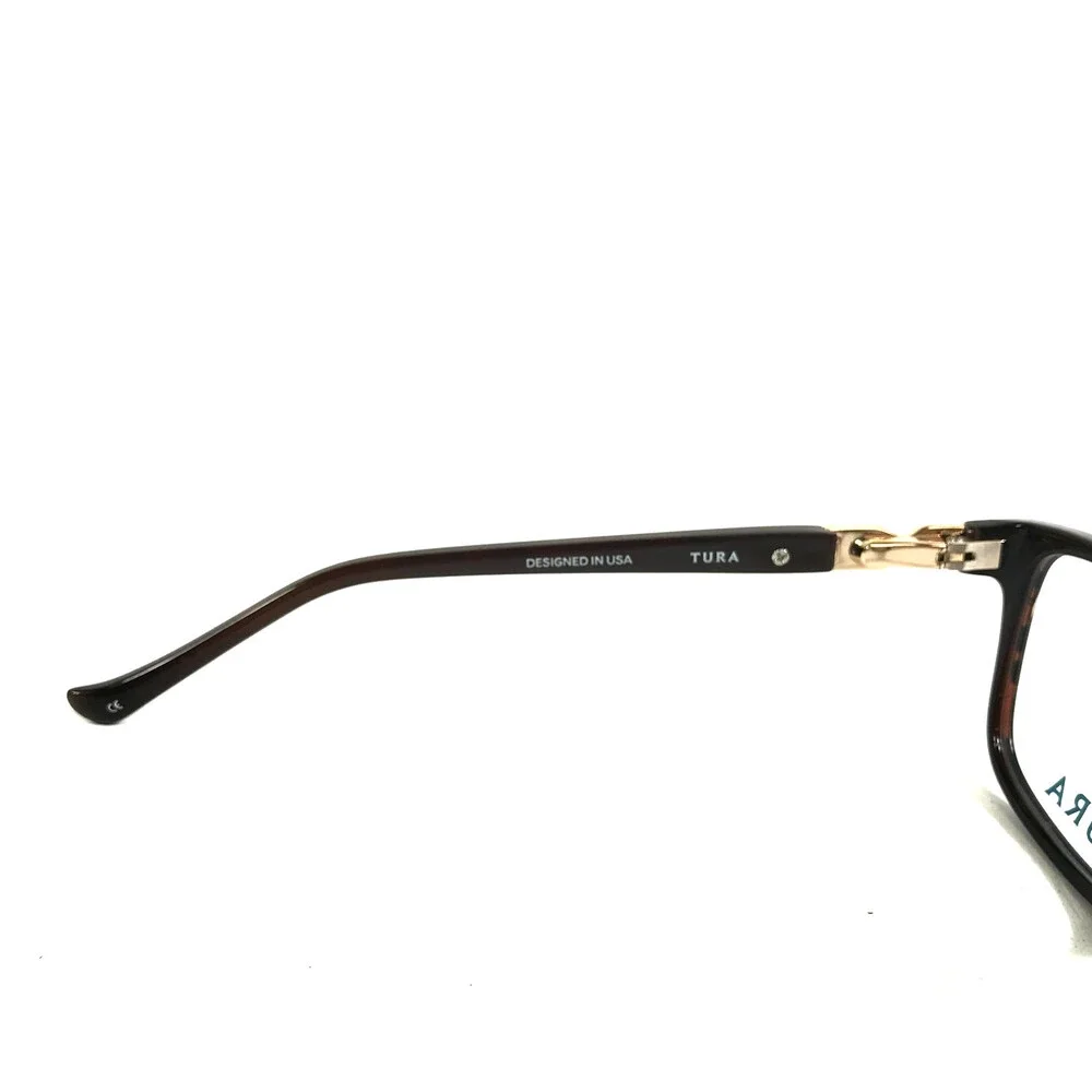 Tura Eyeglasses Frames MOD.R536 BRN Polished Havana Gold Crystals 51-16-130